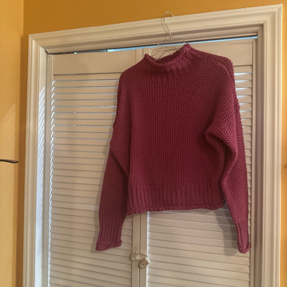 Vestique Berry Knit Turtleneck Sweater